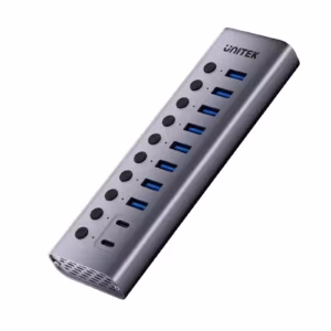 UNITEK H1315B01 EU 10 in 1 USB Hub with Individual Port Switches