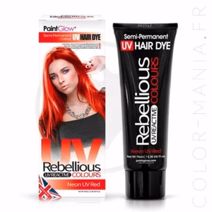 Coloration Cheveux Rouge Neon UV Red - Rebellious | Color-Mania.fr