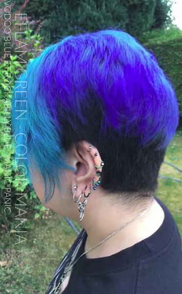 Merci Efflamm Green!- Coloration Cheveux Voodoo Blue - Rockabilly Blue - Manic Panic - Color Mania