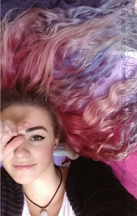 Merci Chloé ! :) - Coloration Cheveux Cleo Rose - Mystic Heather - Electric Amethyst - Manic Panic - après1 mois - Color-Mania