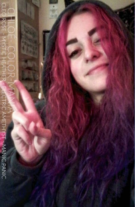 Merci Chloé ! :) - Coloration Cheveux Cleo Rose - Mystic Heather - Electric Amethyst - Manic Panic - Color-Mania