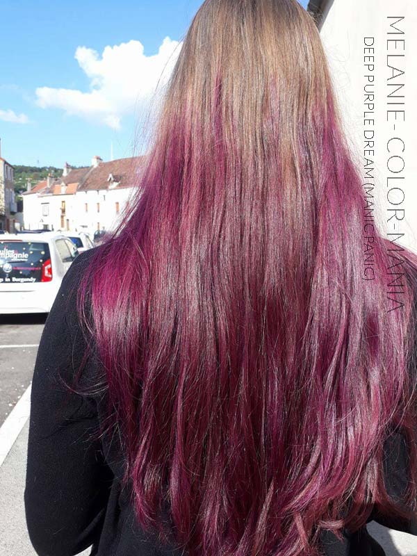 Merci Melanie :) Coloration Cheveux Violet Deep Purple Dream – Manic Panic - Base blond fonce non decoloree | Color-Mania