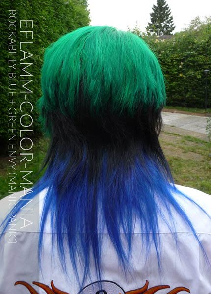 Merci Efflamm ! Coloration Cheveux Bleu Rockabilly Blue et Green Envy - Manic Panic