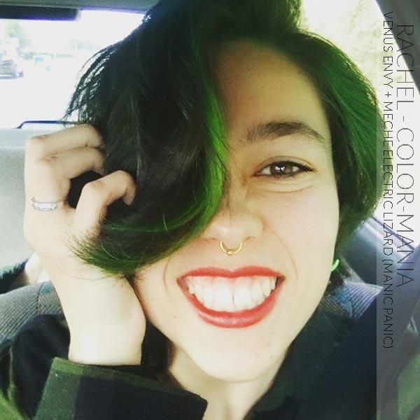Merci Rachel ! Coloration Cheveux Venus Envy + mèche Electric Lizard - Manic Panic
