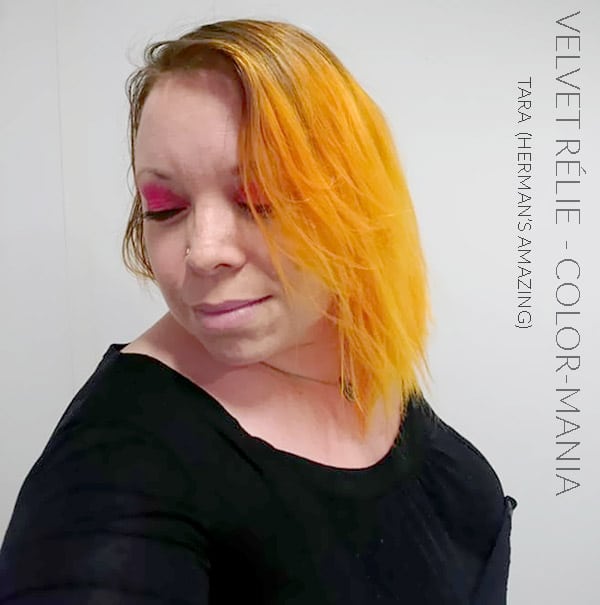 Merci Velvet Rélie :) Coloration Cheveux Mandarine Tara UV - Herman's Amazing | Color-Mania