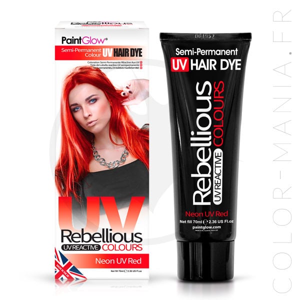 Coloration Cheveux Rouge Neon UV Red - Rebellious | Color-Mania.fr