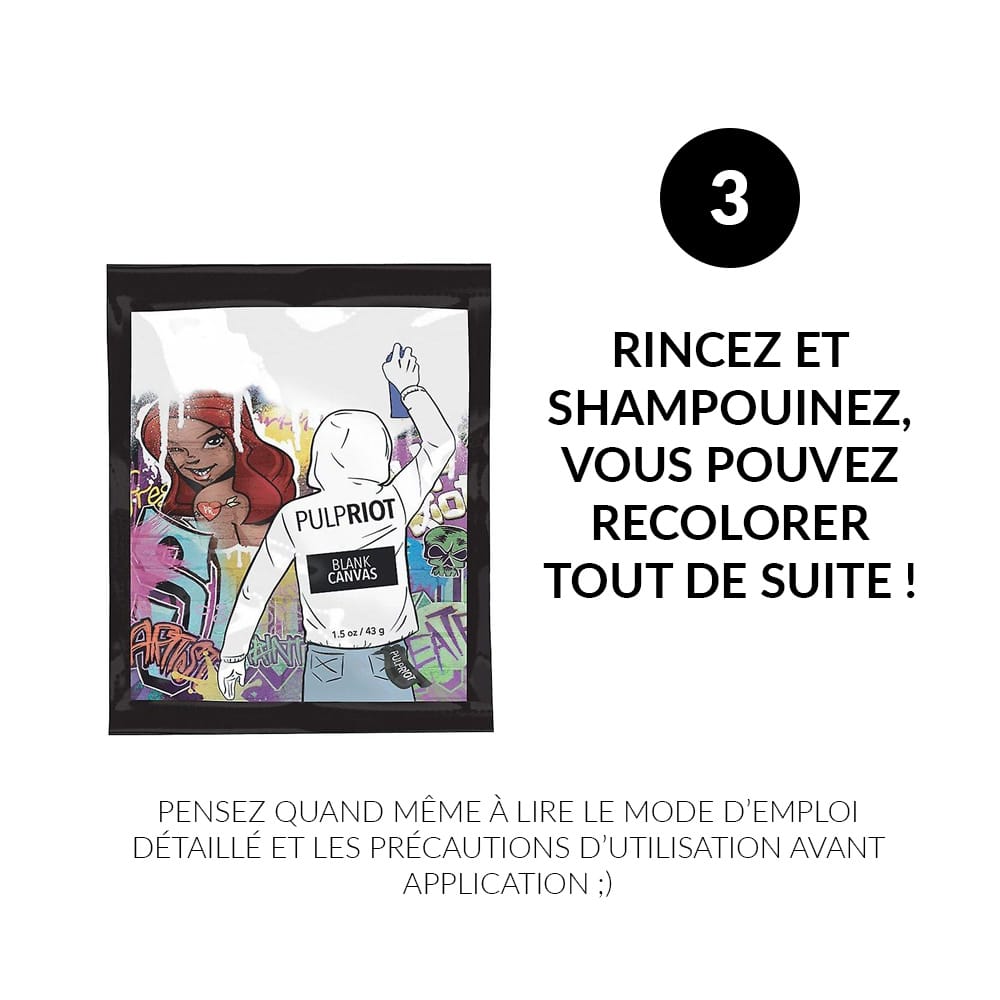 Précautions d'utilisation Effaceur de coloration Blank Canvas - Pulp Riot | Color-Mania