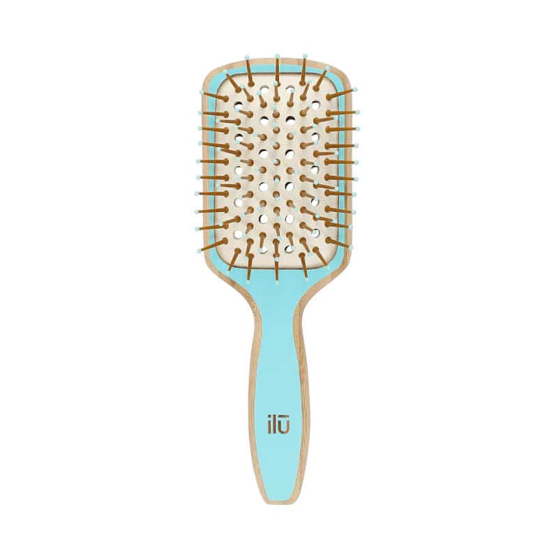 Brosse Démêlante Bambou Bleu Ocean Breeze Carré Mini - ILU BambooM! – Image 3