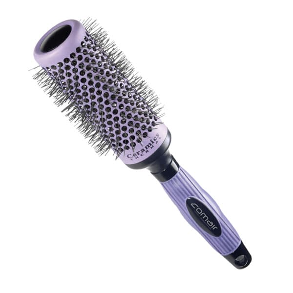 Brosse à cheveux ronde en céramique violette