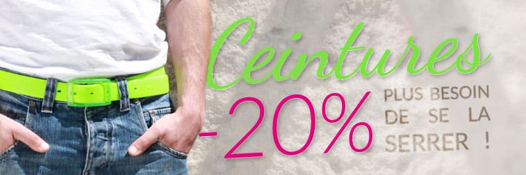 20% de réduction sur les ceintures ! | Color-Mania