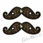 Moustaches Paillettes Noires pour Chaussures Shwings