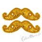 Moustaches Paillettes Dorées pour Chaussures Shwings