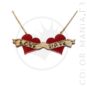 Collier Rouge et Bois Old School Love-Hate | Color-Mania