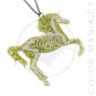 Collier Licorne Squelette Paillettes Dorées | Color-Mania