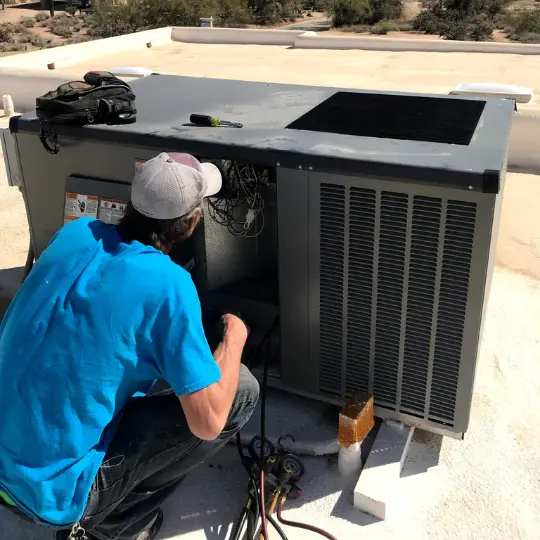 HVAC Project Portfolio 19 EPA certified technician Jon is performing an AC repair in Carefree, arizona