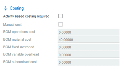 Costing - SYSPRO Stock Code Creation