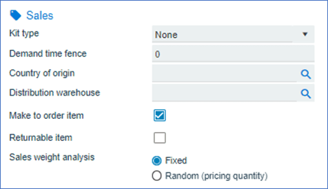 Sales Options - SYSPRO Stock Code Creation