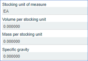 Stocking Unit Metrics - SYSPRO Stock Code Creation