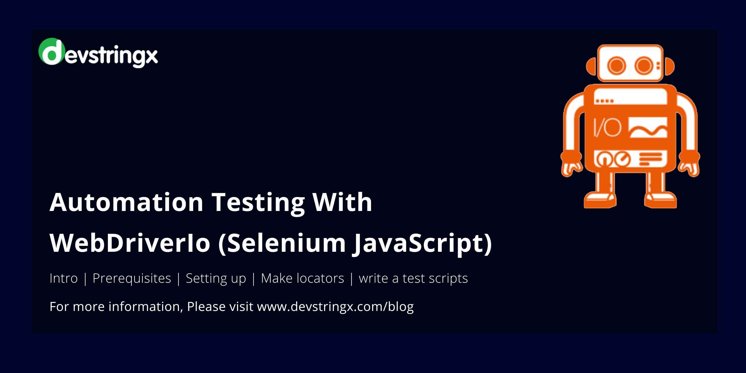 javascript test automation complete course | selenium... Automation Testing Using Webdriverio with Javascript - Devstringx