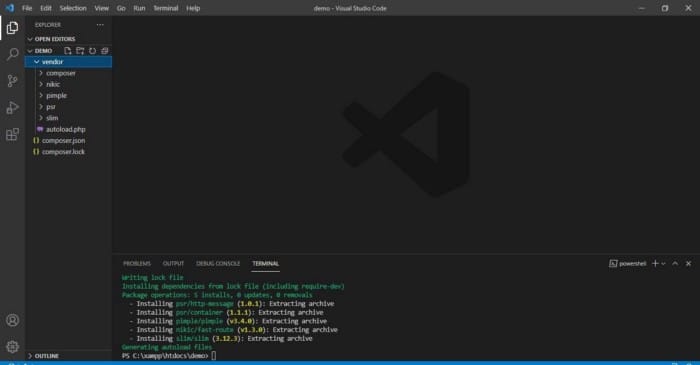 install slim via composer