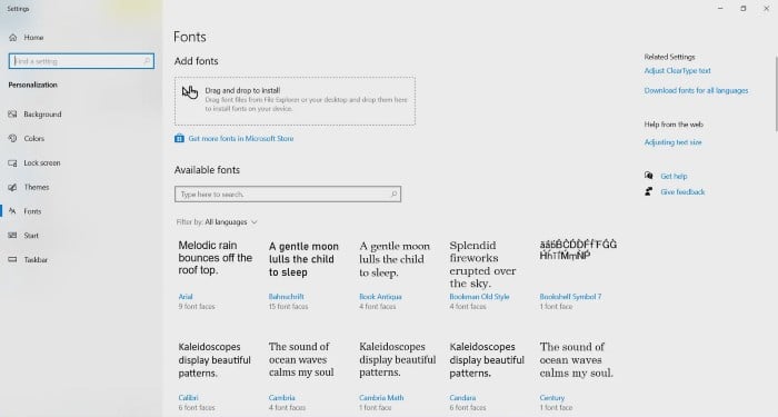 Download and Add Font Sections