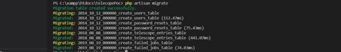 php artisan migrate