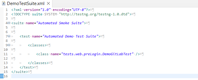 TestNG suite file