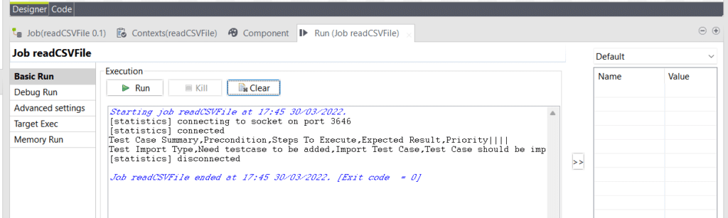 CSV to Talend OS