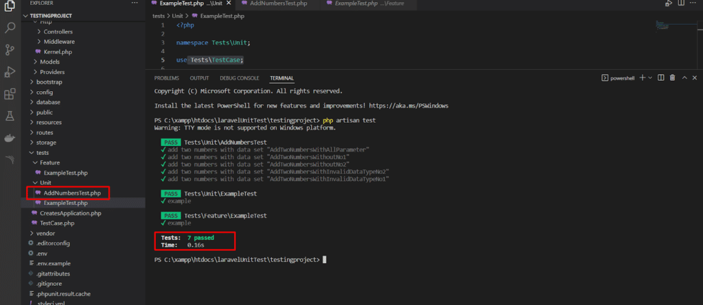 PHP Artisan Test