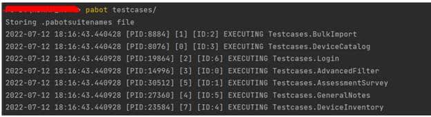 testcases of pabot framework