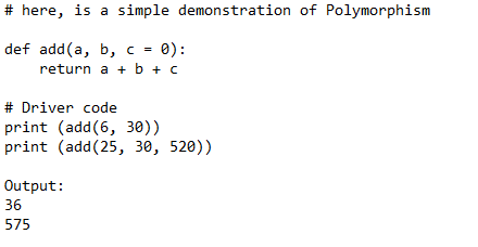 Demonstration of Polymorphism