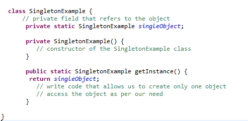 Example of Singleton Example