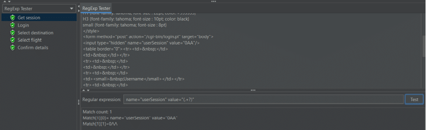 Regular expression extractor