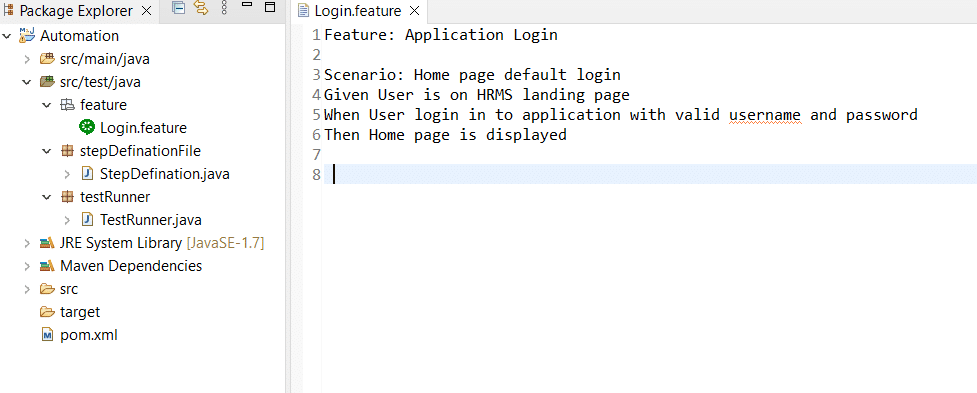 Image of package explorer