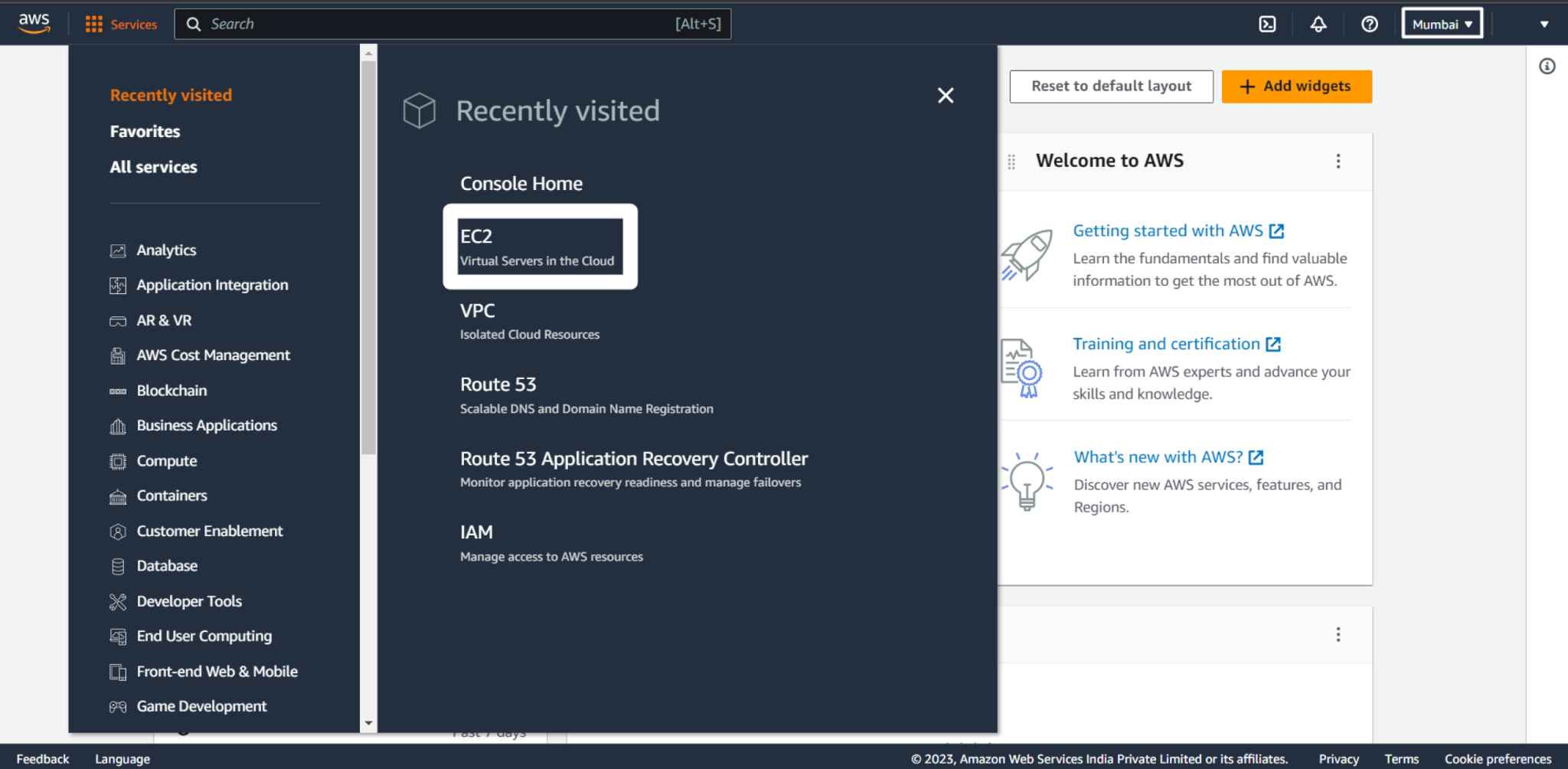 image to Add project in AWS