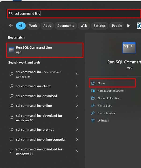 SQL command line