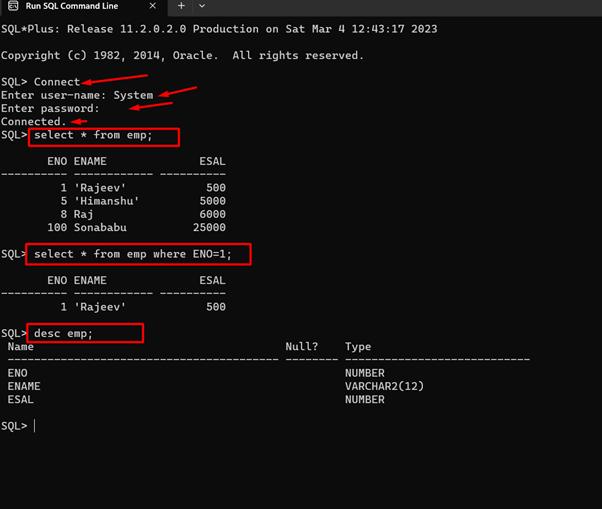 Run SQL Command Line