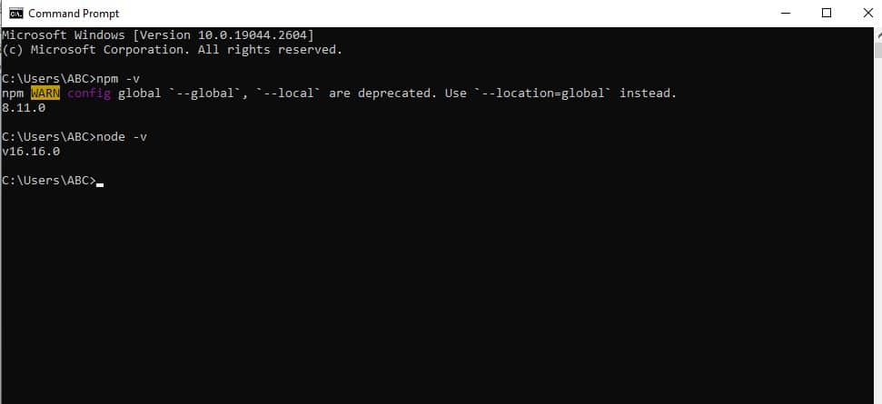 NodeJs Command Image