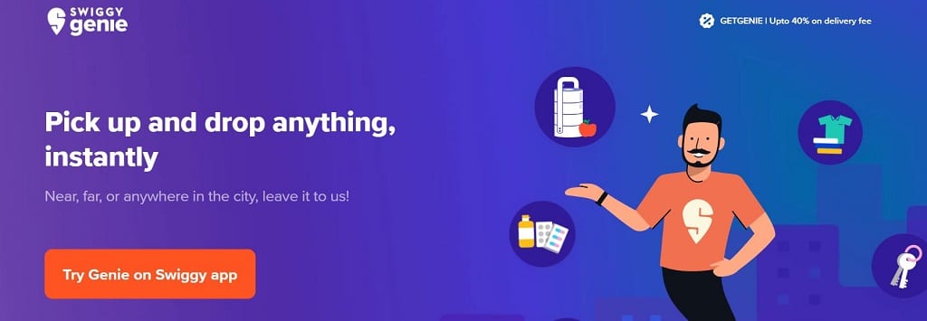 image of Swiggy Genie web app