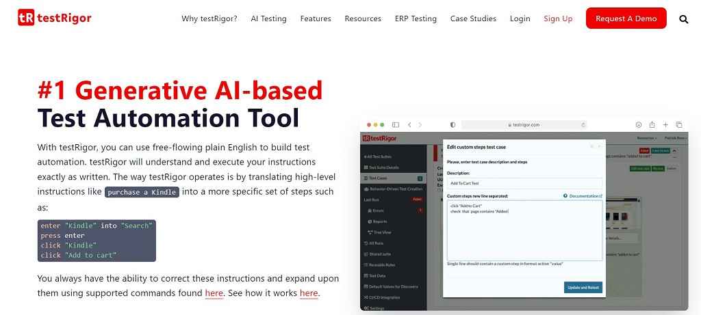 image of Testrigor tool