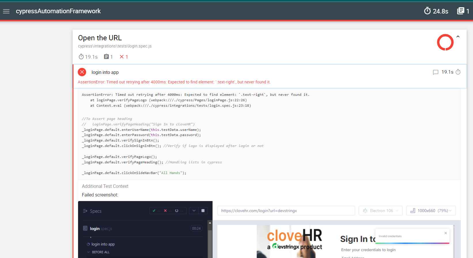 Image of Cypress Automation Framework