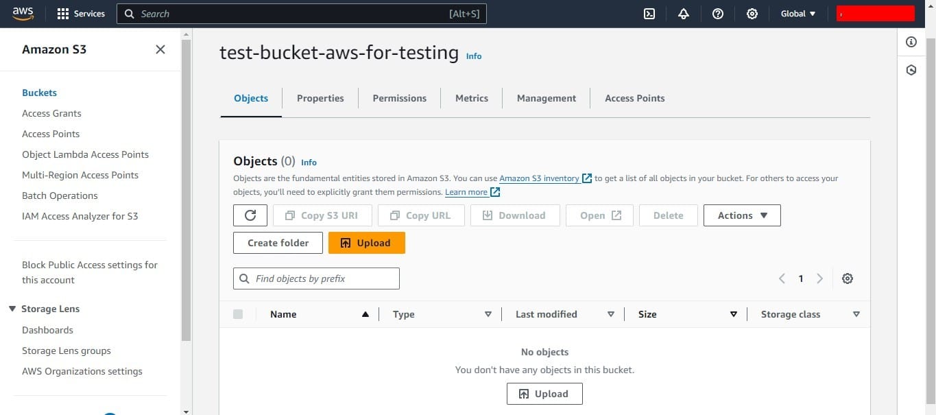 Image of S3 Bucket Account creation