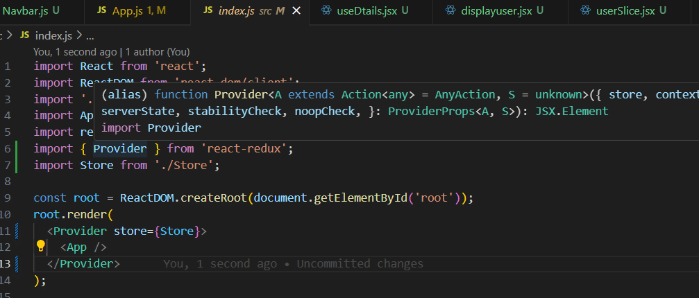 Image of Redux store to React