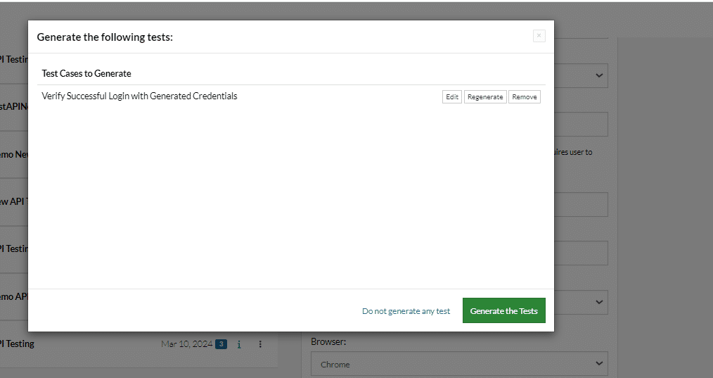Image of test case to generate