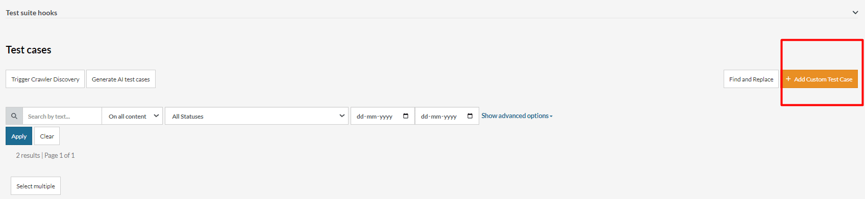 Image to add custom testcase