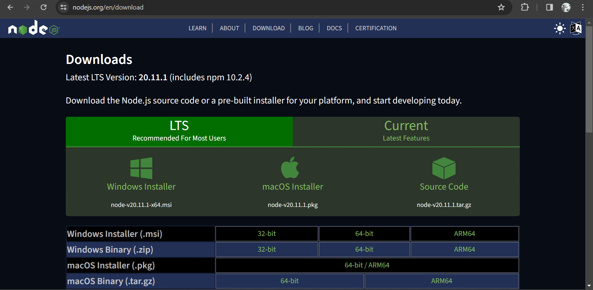 Image for NodeJs download