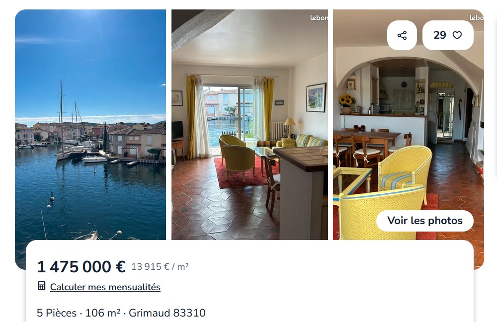 port grimaud maison de pécheur à vendre