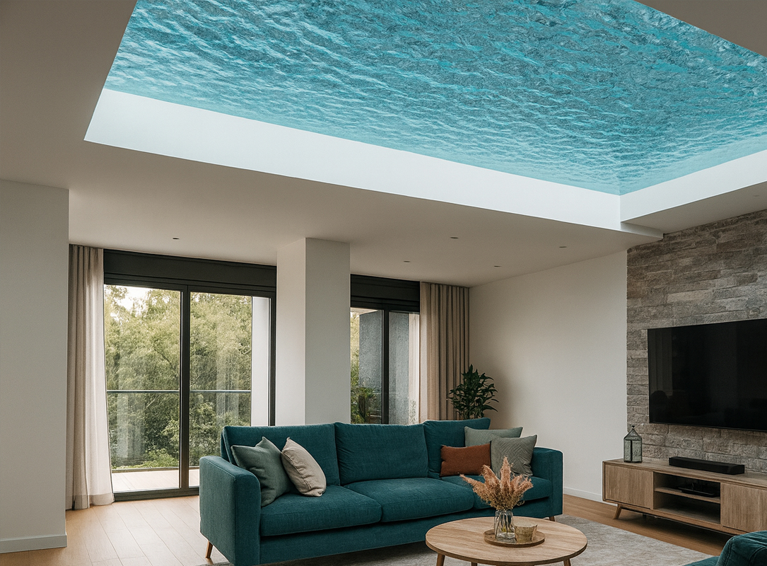piscine fond vitrée glass pool luxe