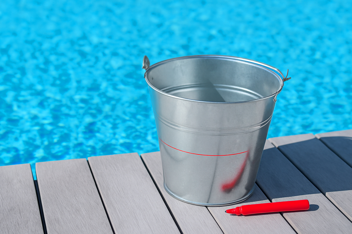piscine test du seau feutre fuite canicule