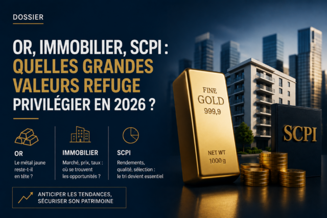 Dossier Or, immobilier, SCPI, quelles grandes valeurs refuge privilégier en 2026 Dossier Or, immobilier, SCPI, quelles grandes valeurs refuge privilégier en 2026